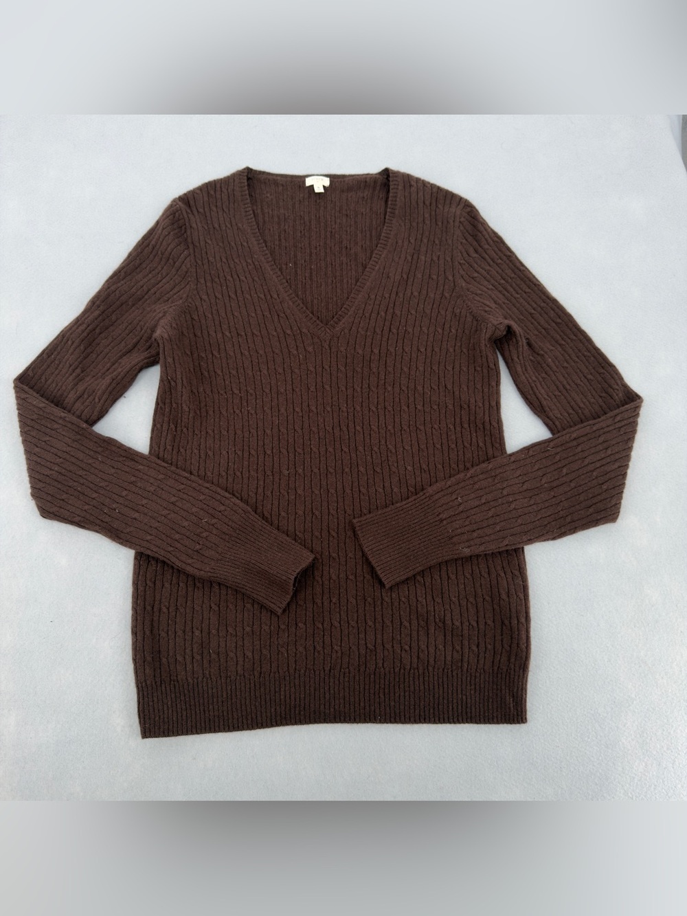 J.Crew Brown Wool Cashmere Blend Y2K V Neck Sweater Small